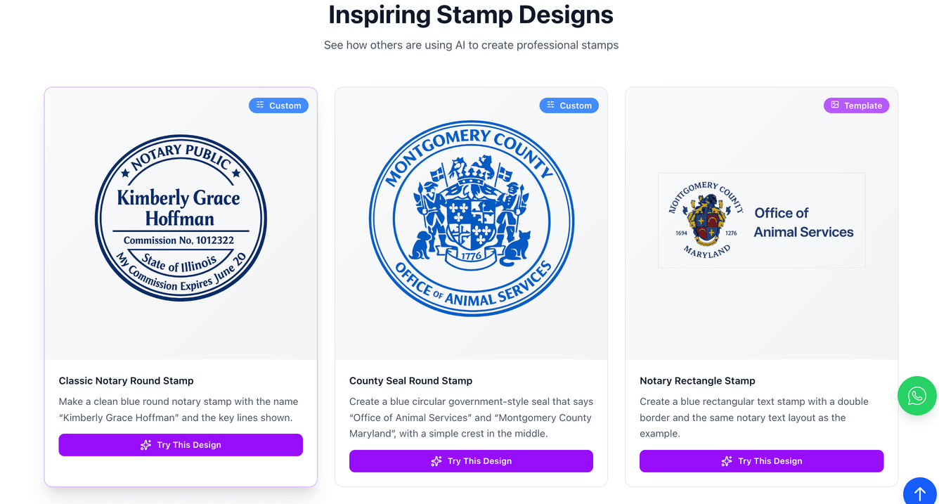 ai stamp creation result example in stampdy ai stamp creation result example