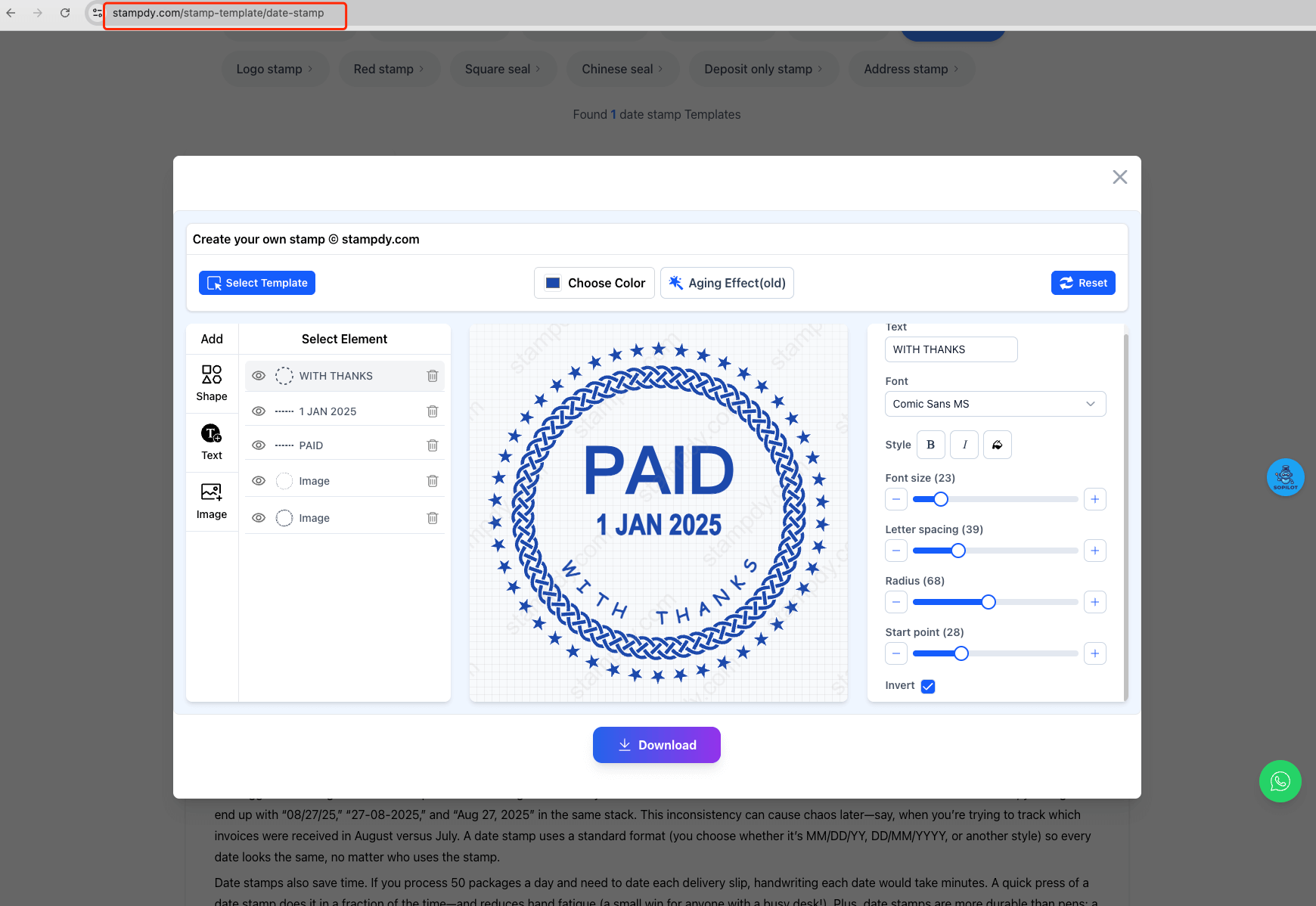 date stamp template editor modal and url date stamp template editor modal and url