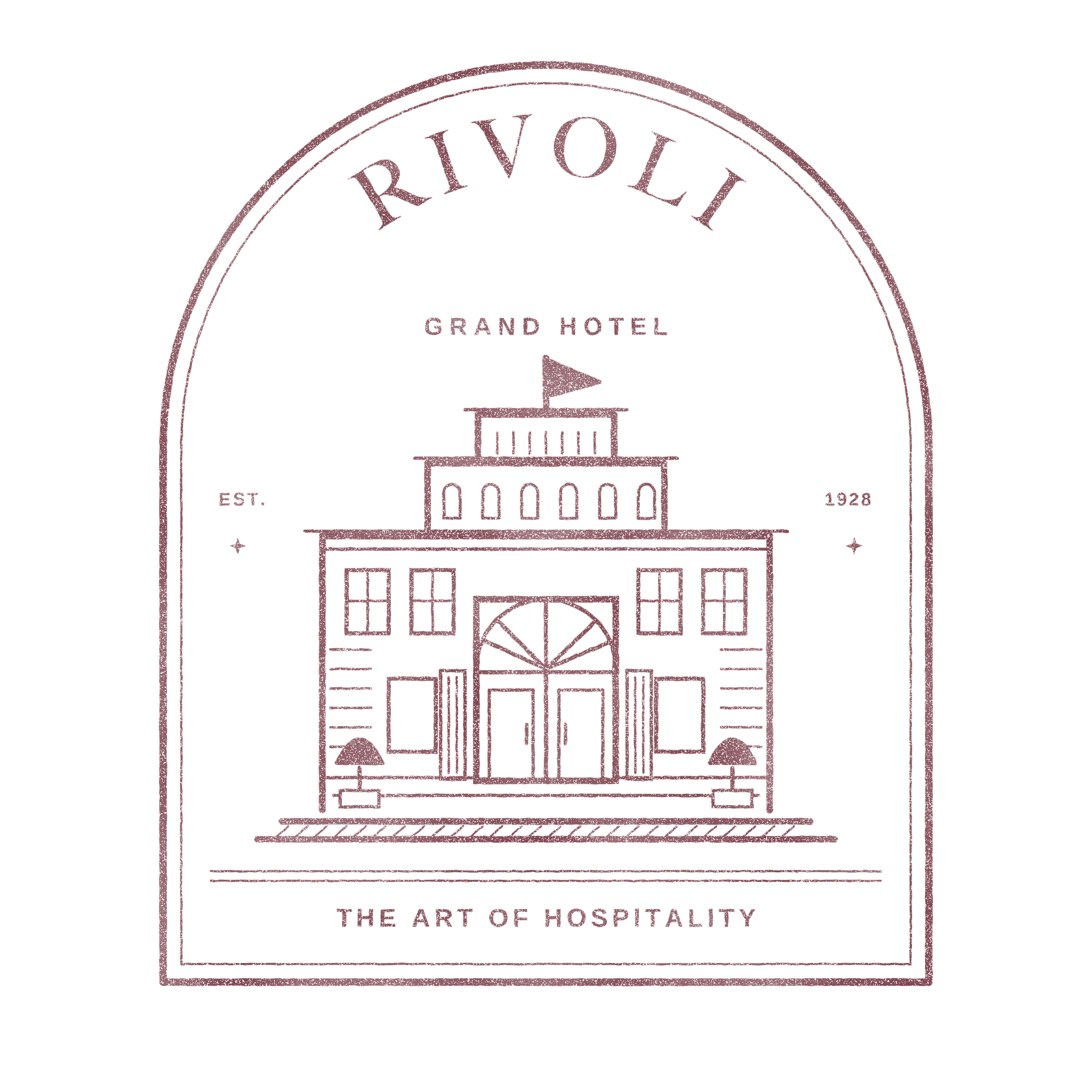 AI stamp maker example: Arched hotel stamp