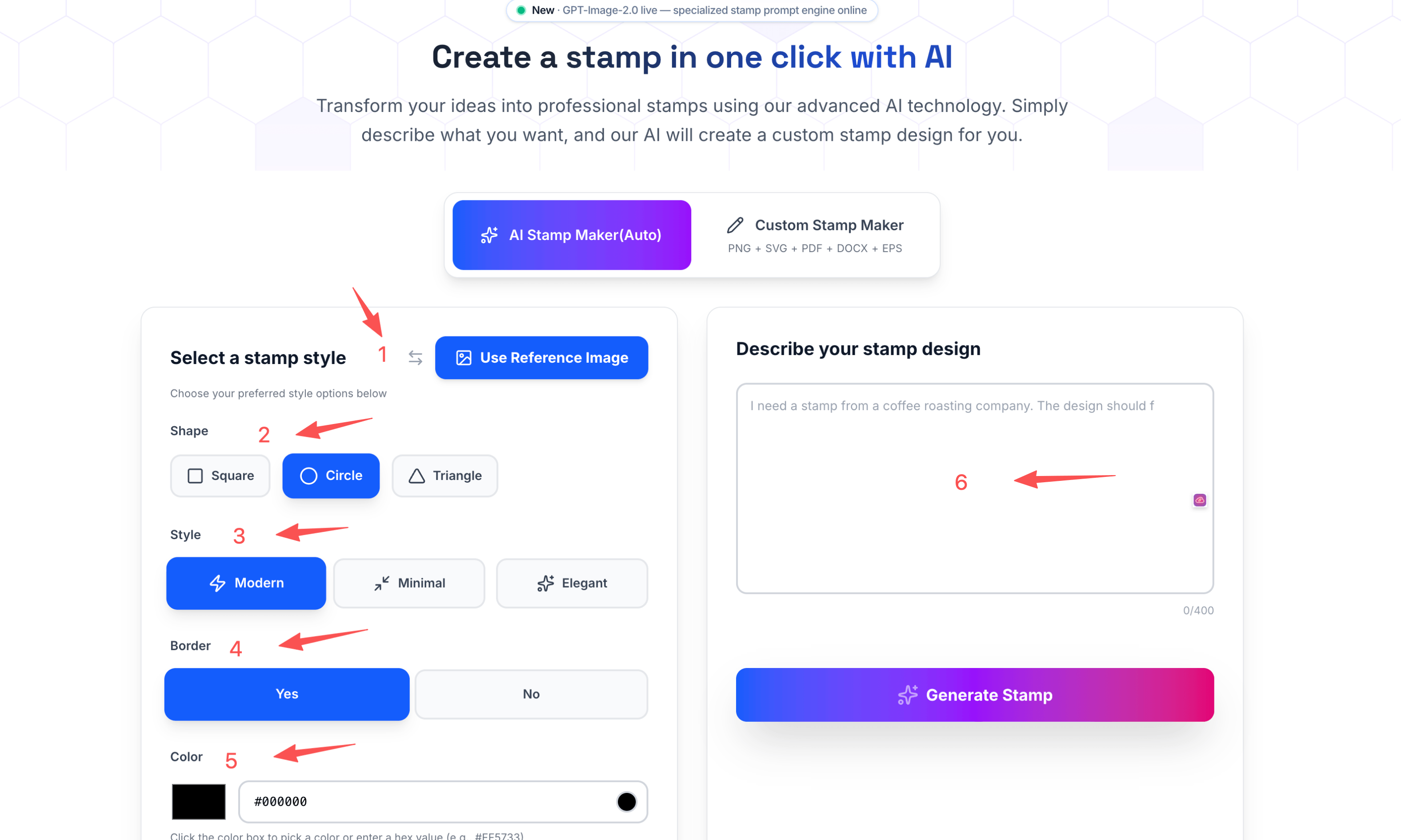 Stampdy ai stamp maker screenshot