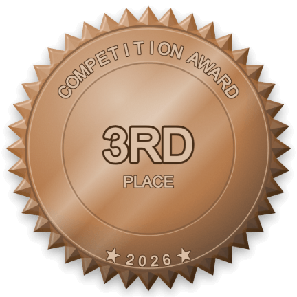 Bronze foil third place award seal
